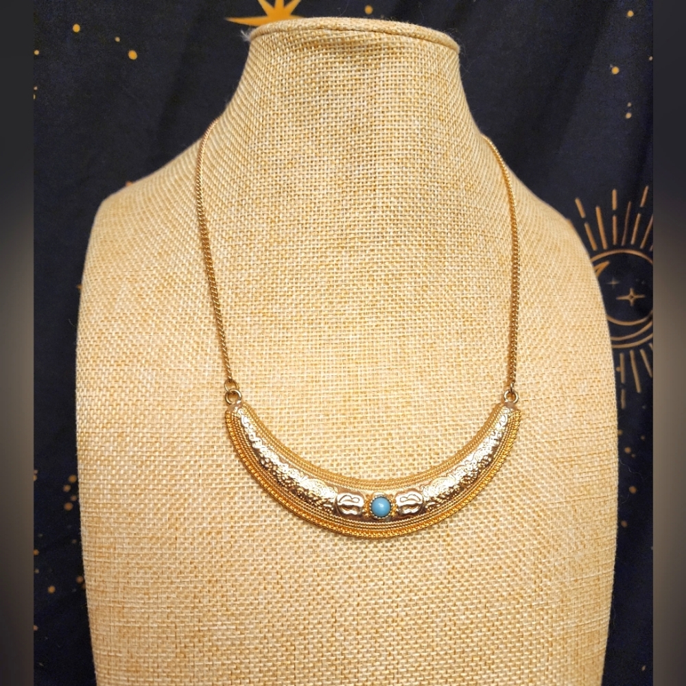 Treska Crescent Moon Statement Necklace